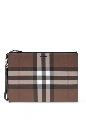 Burberry check-print zipped wash bag