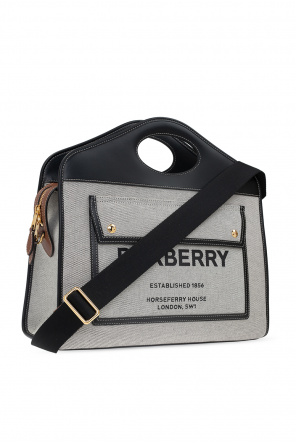 Burberry 'shoulder backpack with logo burberry backpack sepia grey