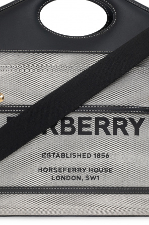 Burberry 'shoulder backpack with logo burberry backpack sepia grey