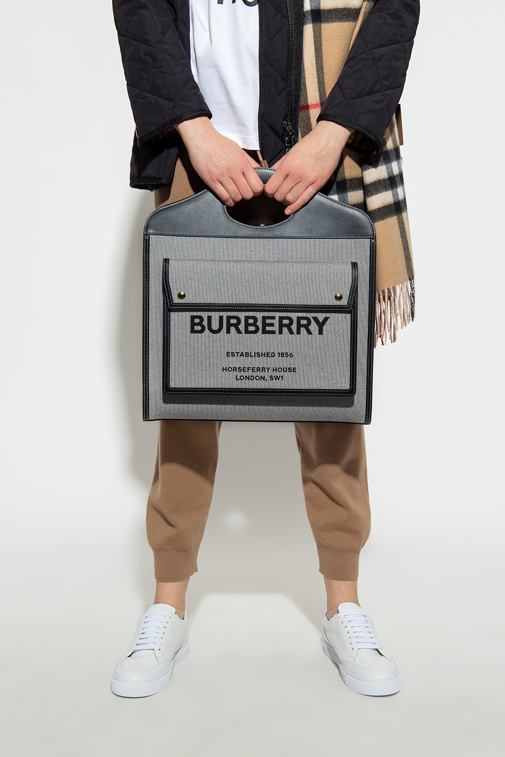 burberry check ‘Pocket Medium’ shoulder bag