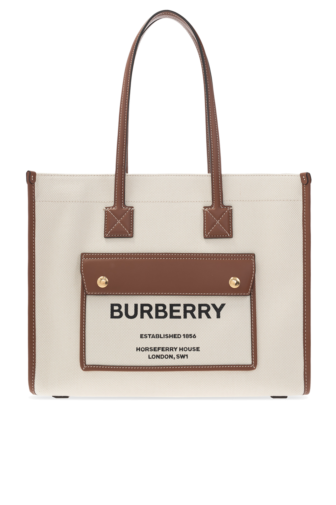 Shop Burberry Shopper Bag In Cream