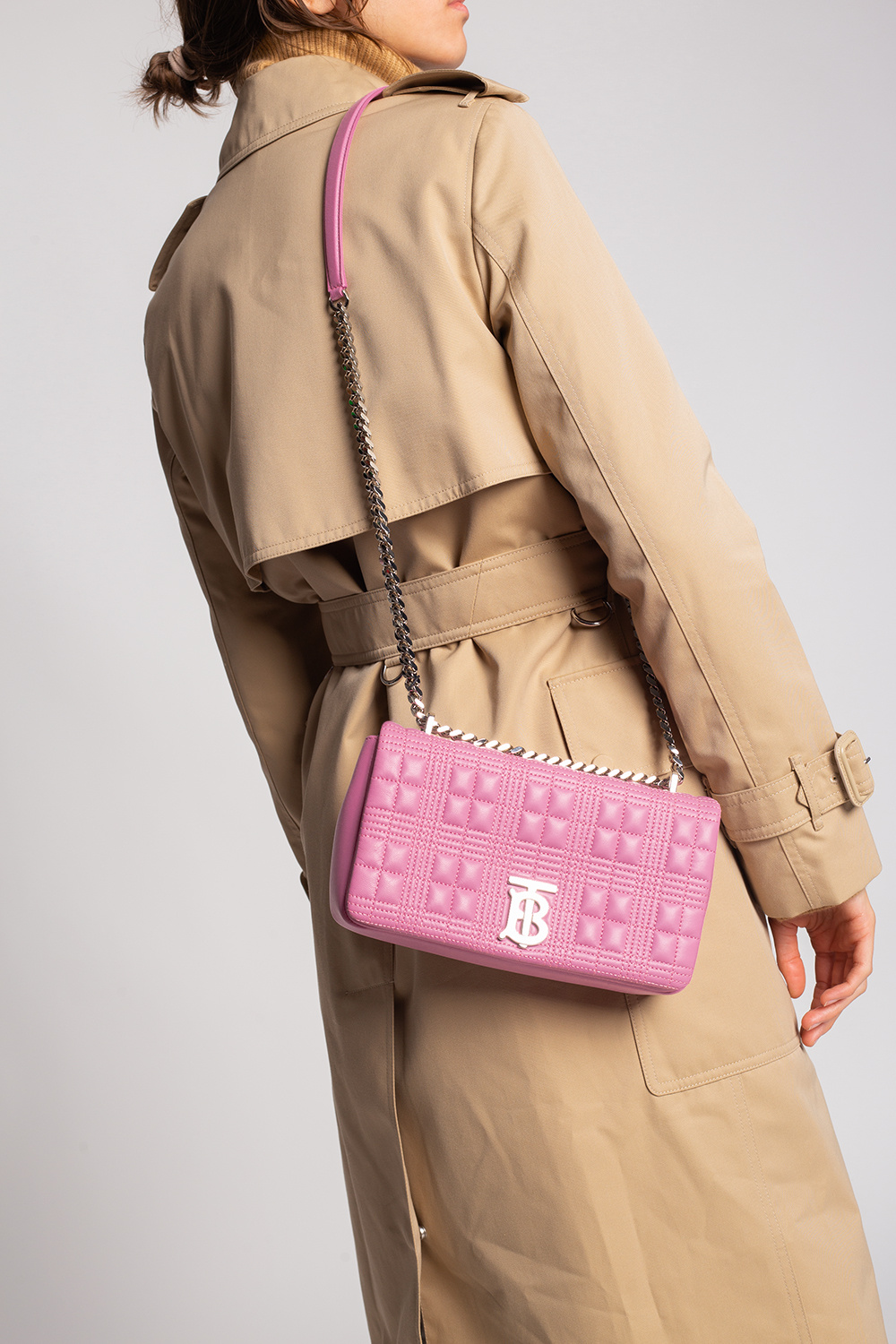 BURBERRY: Lola matelassé leather bag - Pink  Burberry shoulder bag 8045991  online at