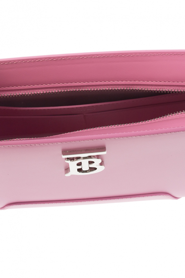 BURBERRY TB Monogram Leather Shoulder Bag-Primrose Pink