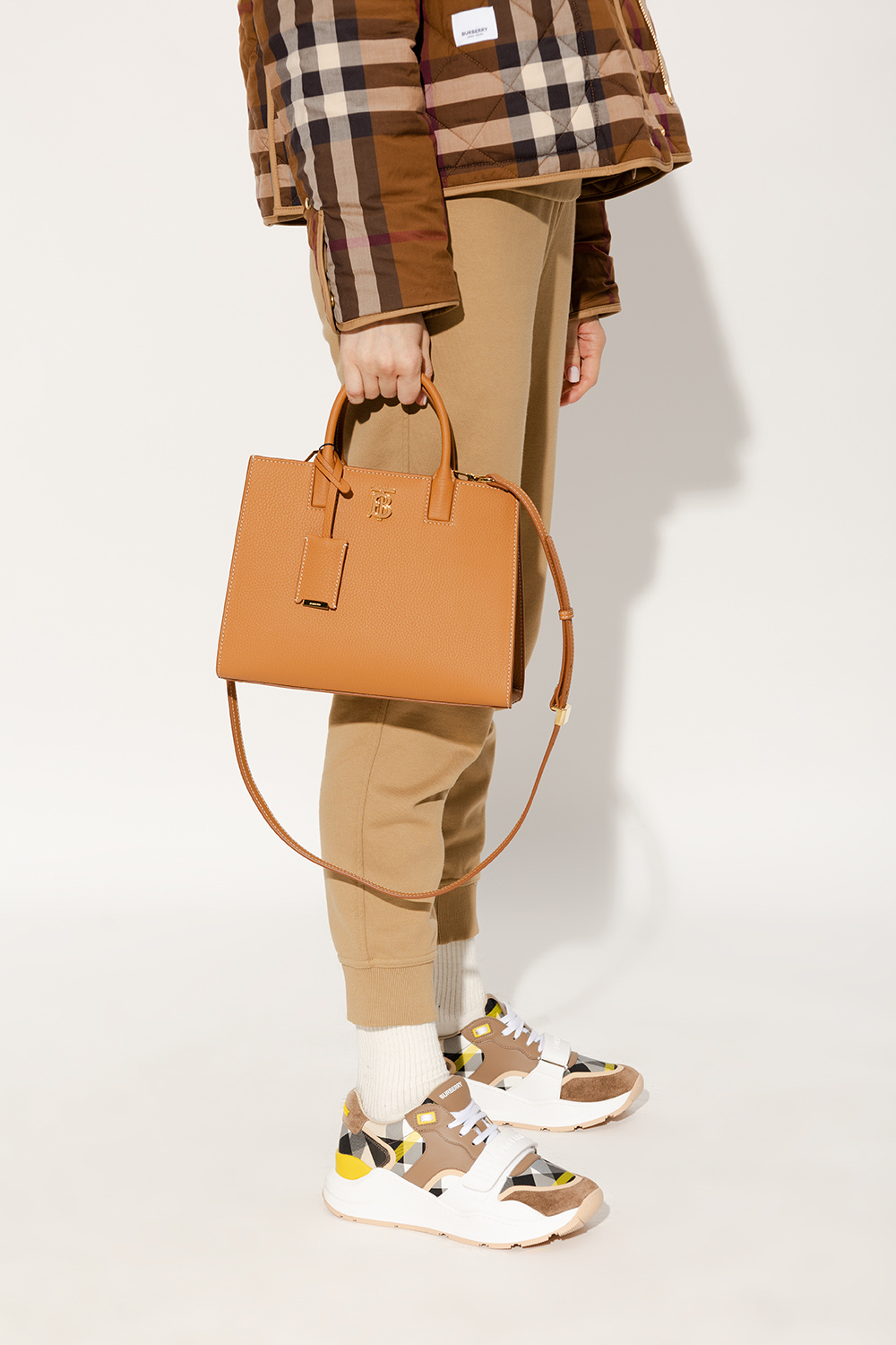 burberry motif ‘Frances Mini’ shopper bag
