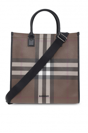 Burberry Suede and Canvas Convertible Crossbody Bag