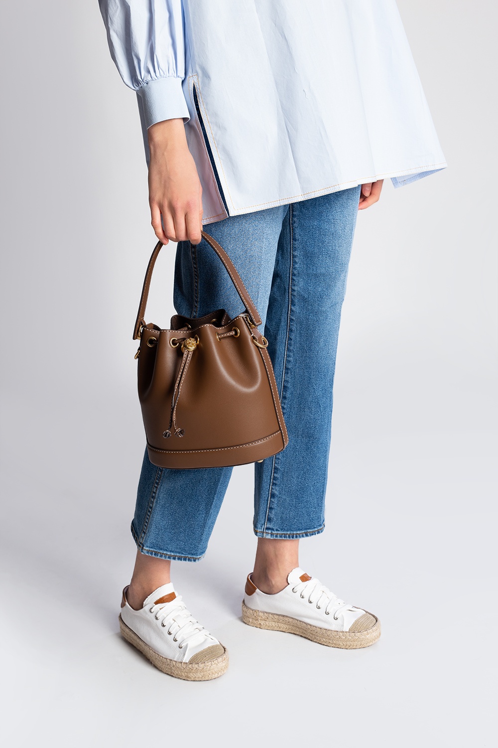 T Monogram Denim Bucket Bag: Women's Handbags
