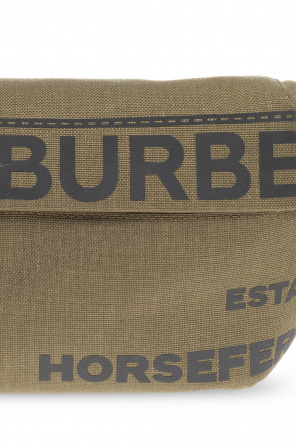 New) Burberry Belt Belt Canvas Sonny Horseferry Print (Deep Moss