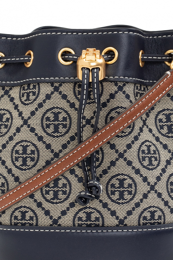 Beige 'T Monogram' Mini' jacquard shoulder bag Tory Burch - Vitkac