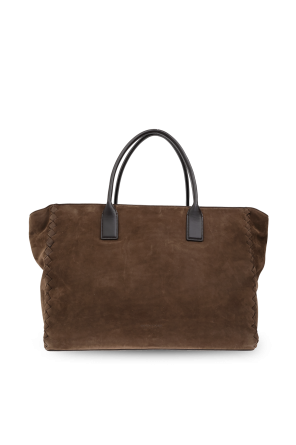 Suede shopper bag od bottega bandolera Veneta