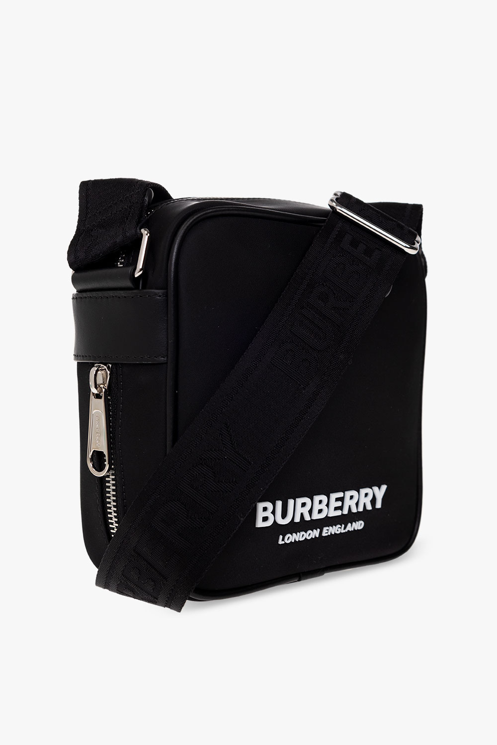 Burberry Logo Print Nylon Bum Bag Black in Polyamide with Silver-tone - US