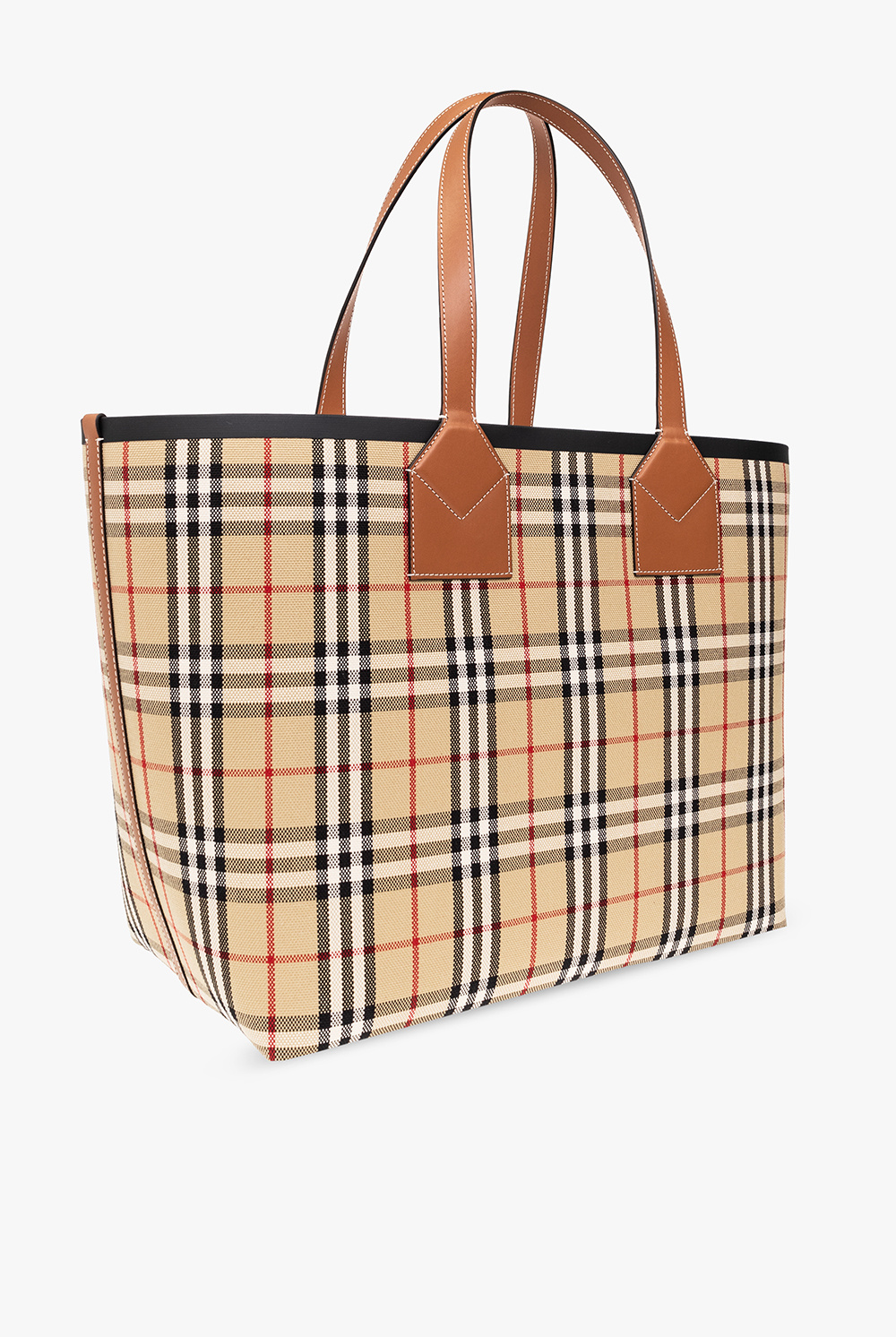 Burberry Brown/Black London Check Coated Canvas and Leather Shopper Tote