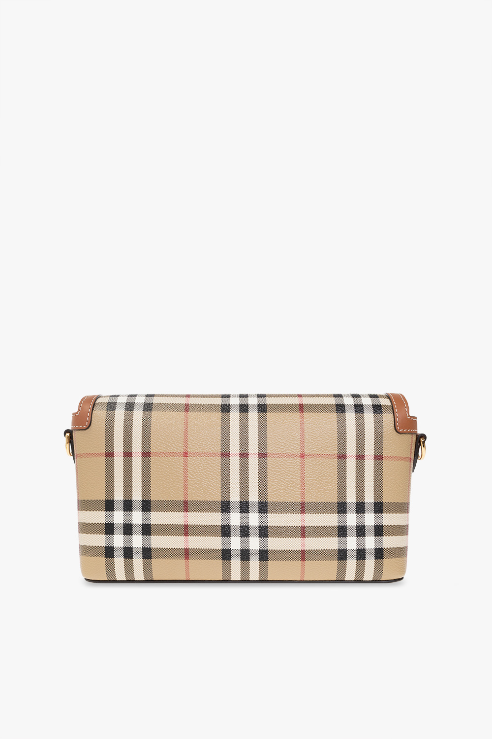 BURBERRY: Briar bag in coated cotton and leather - Beige