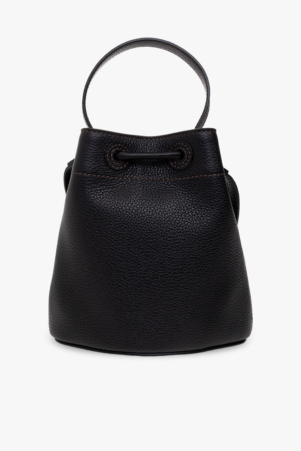 BURBERRY LEATHER BUCKET SHOULDER BAG BLACK 