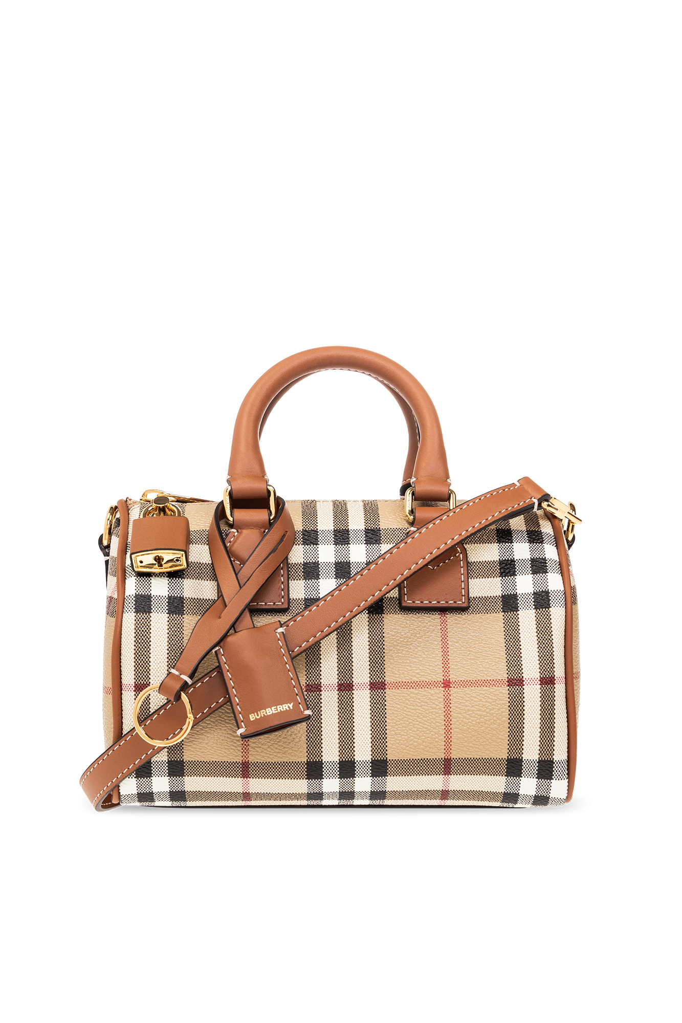 Check Medium Bowling Bag in Archive Beige/briar Brown - Women | Burberry®  Official