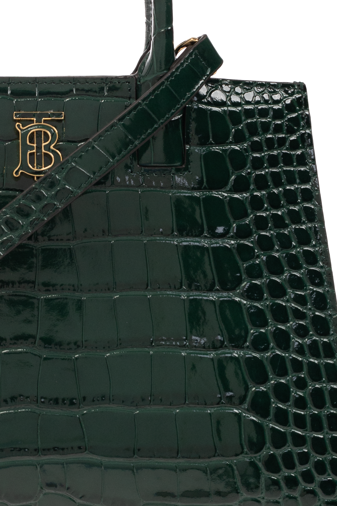 Burberry Mini Frances Croc-Effect Leather Tote