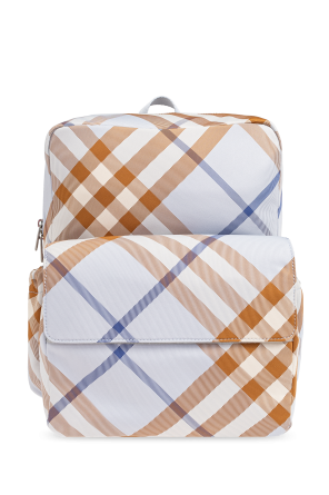 Backpack with check pattern