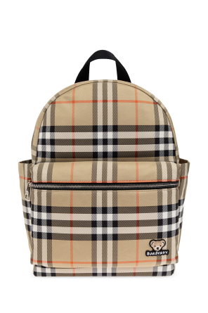 Plaid pattern backpack
