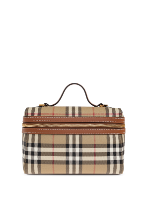 Mala de mão com padrão aos quadrados