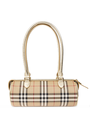 Burberry Bolso de hombro de piel a cuadros