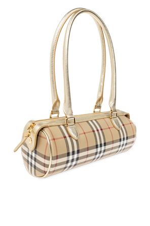 Burberry Bolso de hombro de piel a cuadros