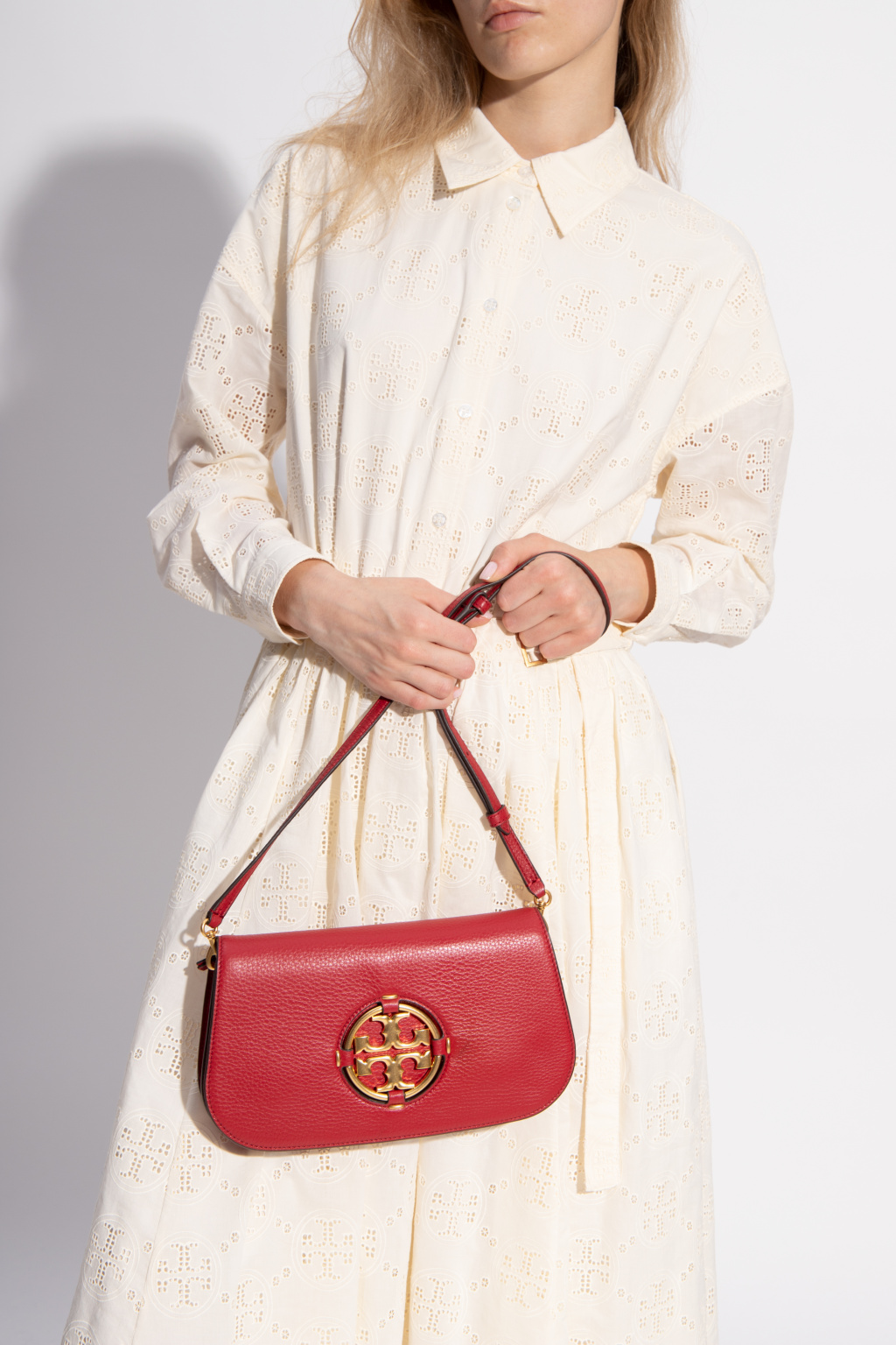accordion pocket style shoulder bag | Women's Bags | IetpShops | Tory Burch  'Miller Small' shoulder bag with logo