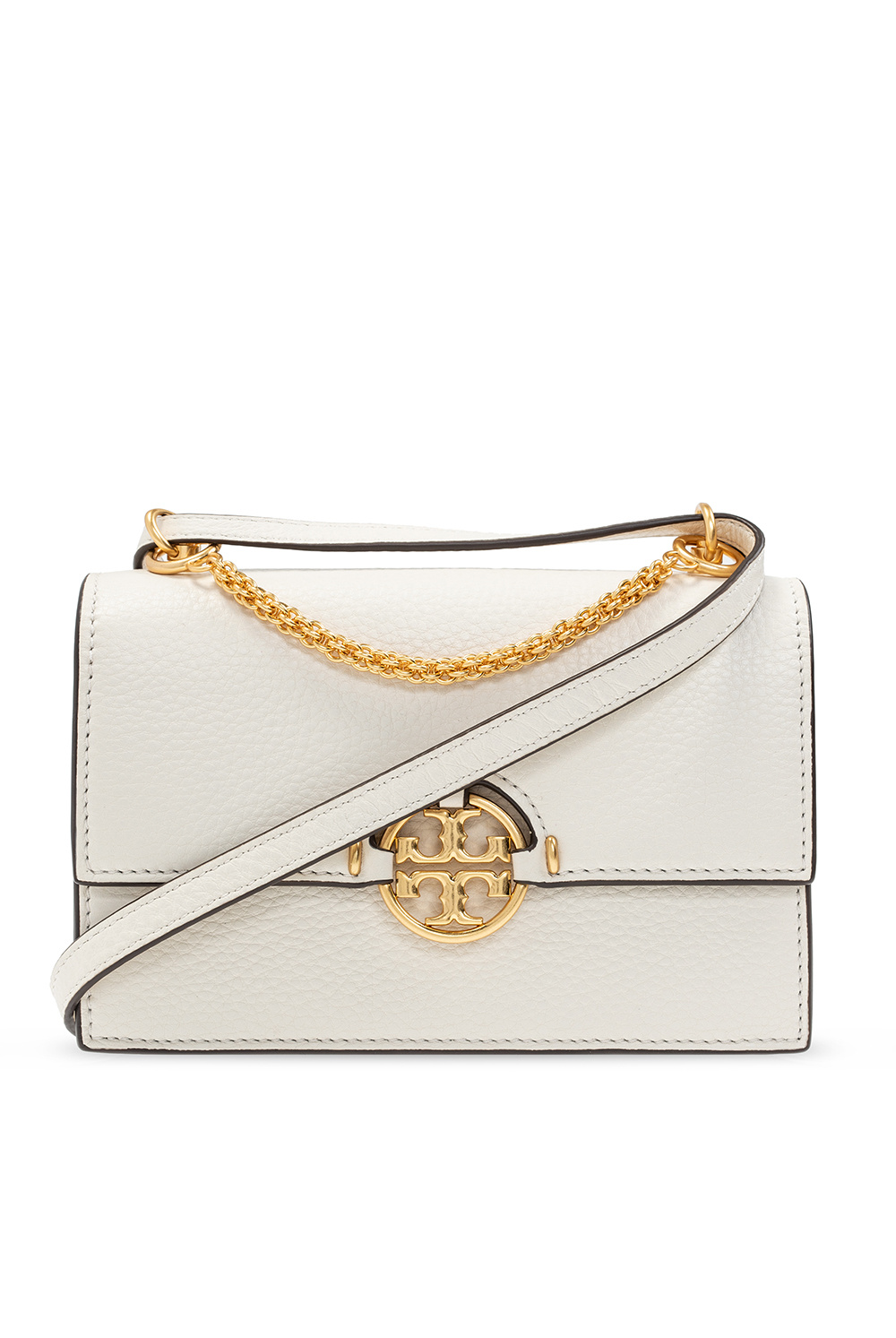 Tory Burch Miller Leather Shoulder Bag in New Ivory