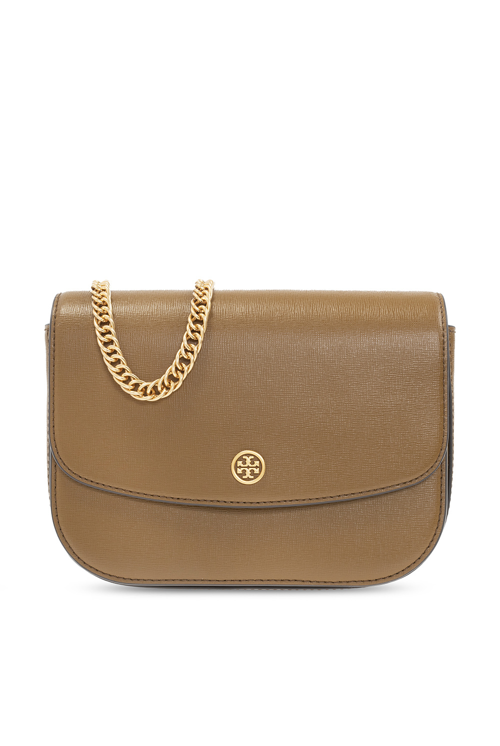 Tory Burch Bistro Brown Robinson Pebbled Leather Small Tote