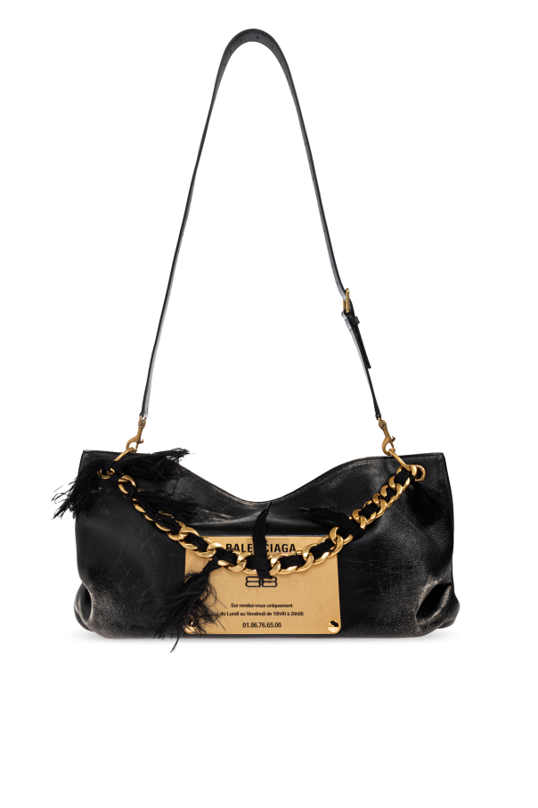 Leather shoulder bag with a vintage effect od Balenciaga