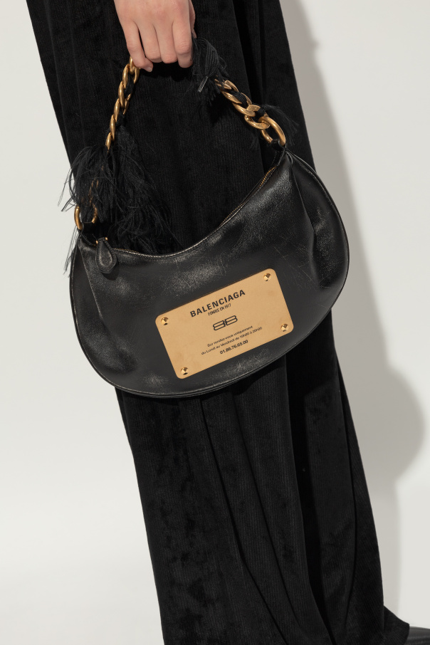 Balenciaga Bolso bandolera de cuero con efecto 'vintage'