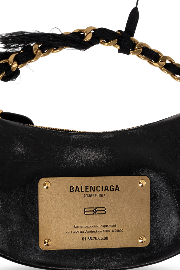 Balenciaga Bolso bandolera de cuero con efecto 'vintage'