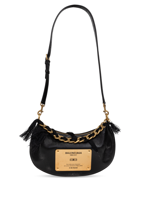 Balenciaga Bolso bandolera de cuero con efecto 'vintage'