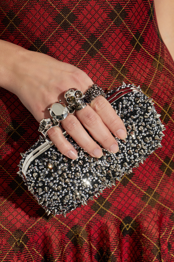 Alexander McQueen Carteira de mão com cristais brilhantes