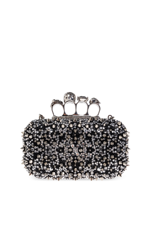 Alexander McQueen Carteira de mão com cristais brilhantes
