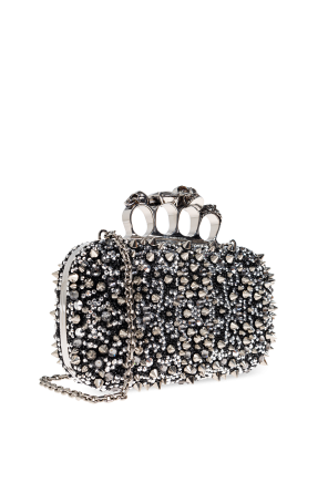 Alexander McQueen Carteira de mão com cristais brilhantes