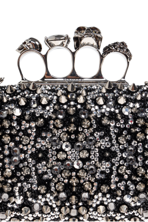 Alexander McQueen Carteira de mão com cristais brilhantes