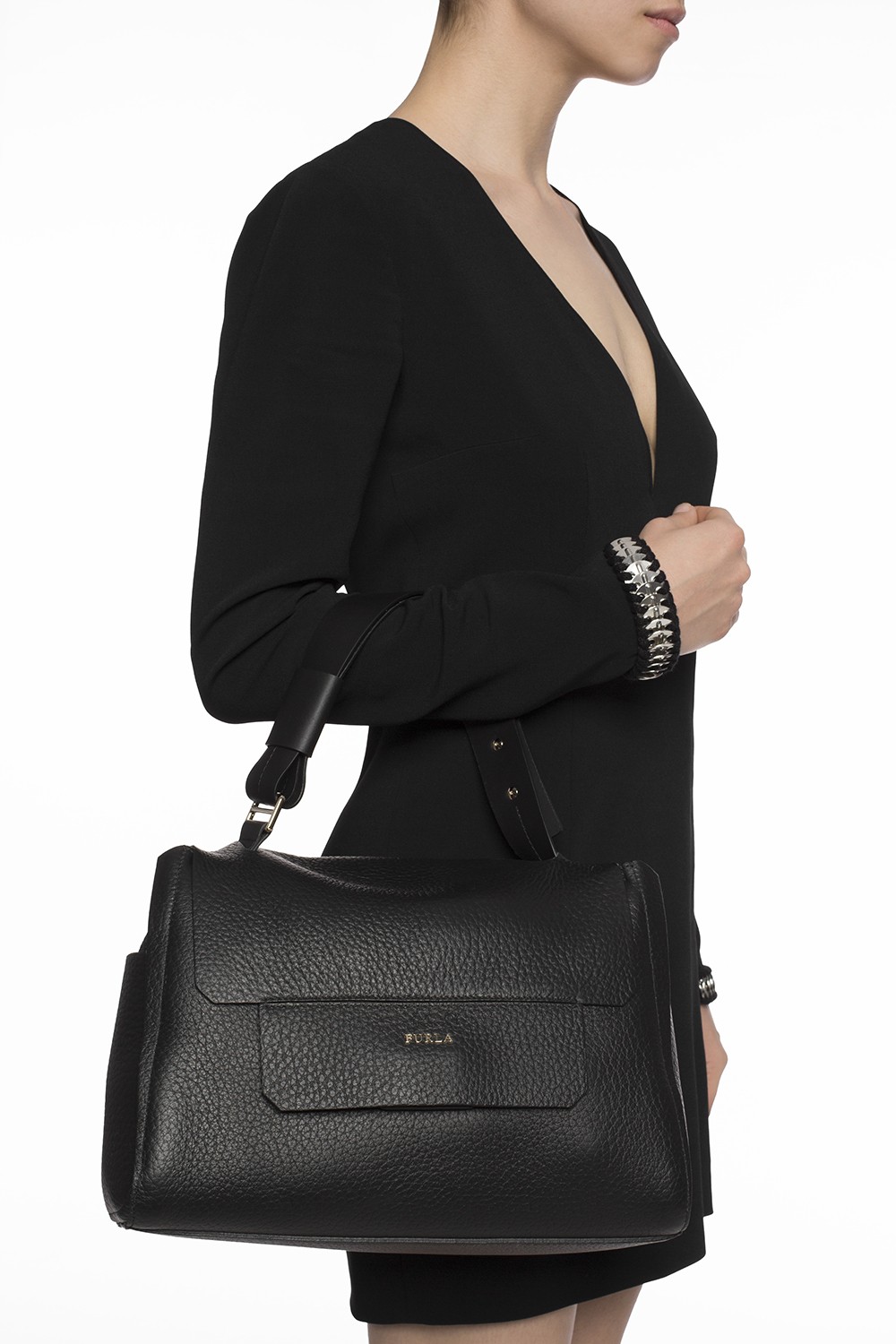 FURLA Capriccio Leather Tote Bag Luxury Purse Handbag 661678 Pink NEW