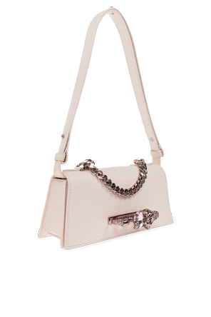 Alexander McQueen Kožená taška ‘Jewelled Mini’