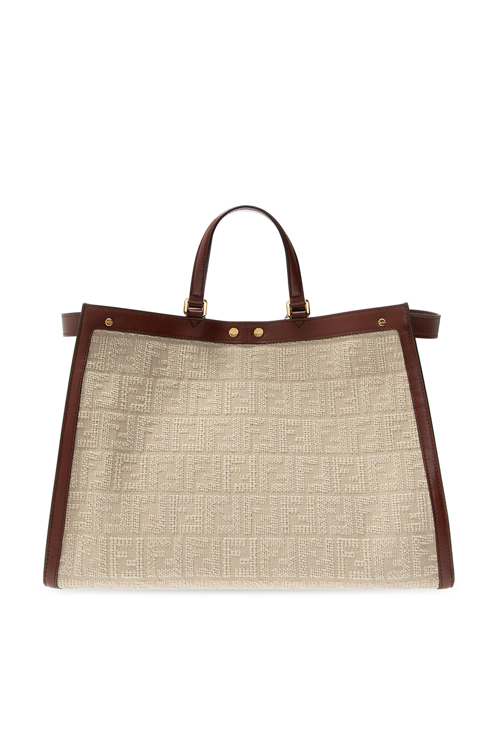 Fendi X-tote Canvas Bag With Monogram Pattern in White