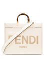 Cream beige caramel brown cotton Zucca jacquard straight-fit skirt from Fendi Pre-Owned