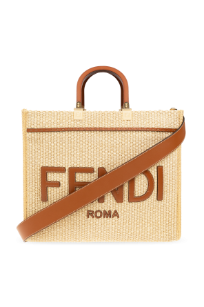 Fendi FF-embroidered short-sleeve denim playsuit