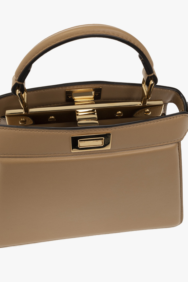 FENDI: Peekaboo ISeeU Small bag in leather - Tobacco