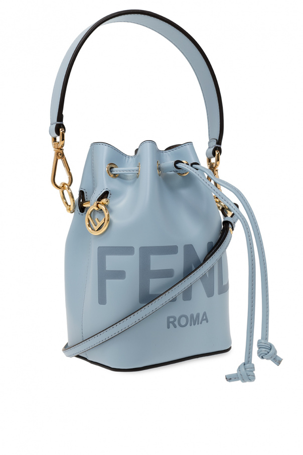 Fendi - Mon Tresor Cream & Baby Blue Leather Bucket Bag