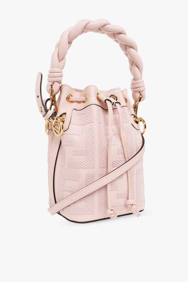 Fendi Mon Tresor Mini Pink FF Canvas Bucket Bag (Bucket Bags)