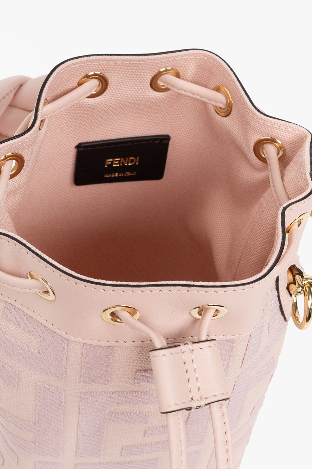 Fendi King F Is Fendi FF Embroidered Mini Mon Tresor Bucket Bag