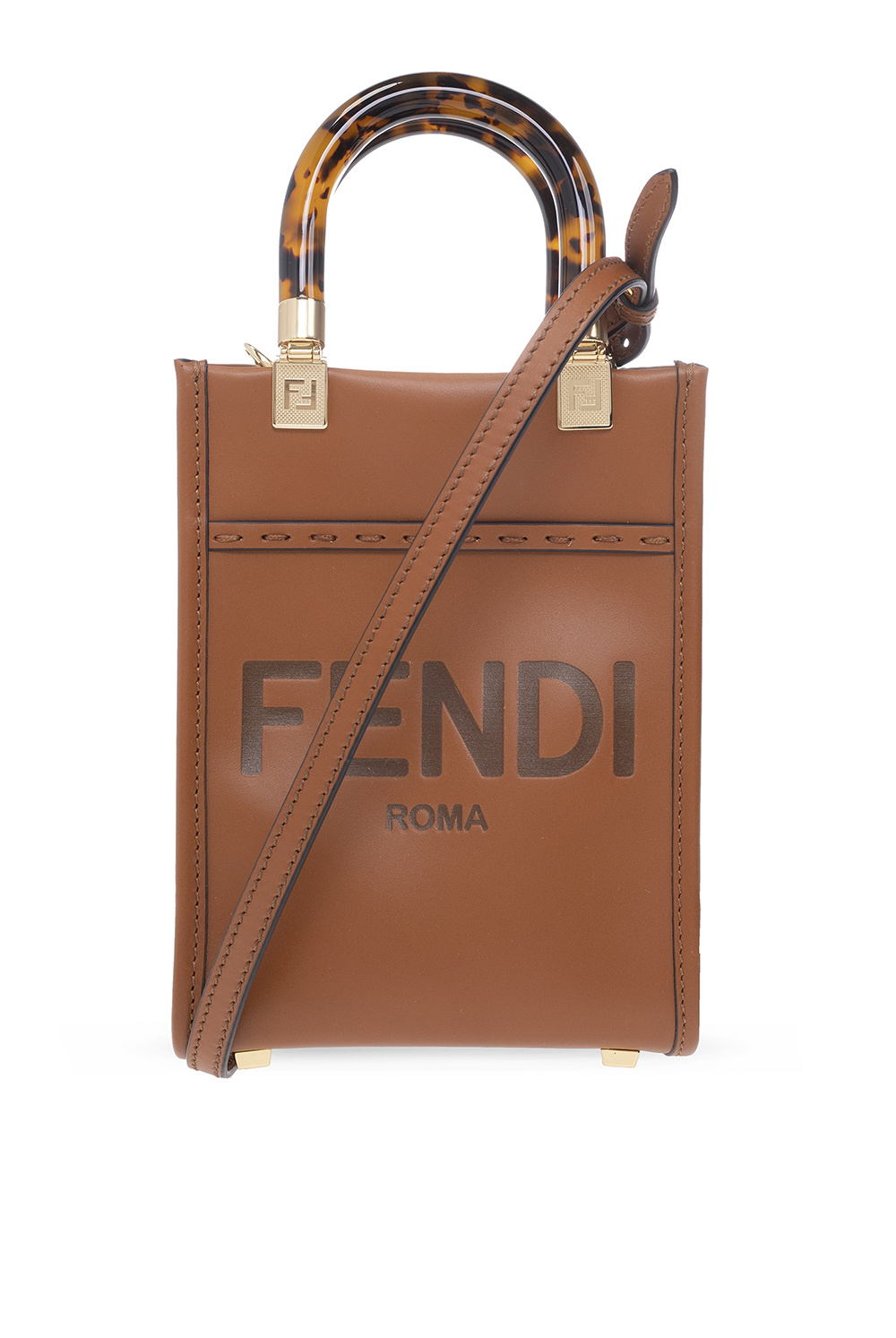 Pouches  Fendi Mens Two-Tone Leather Fendi Roma Capsule Pouch