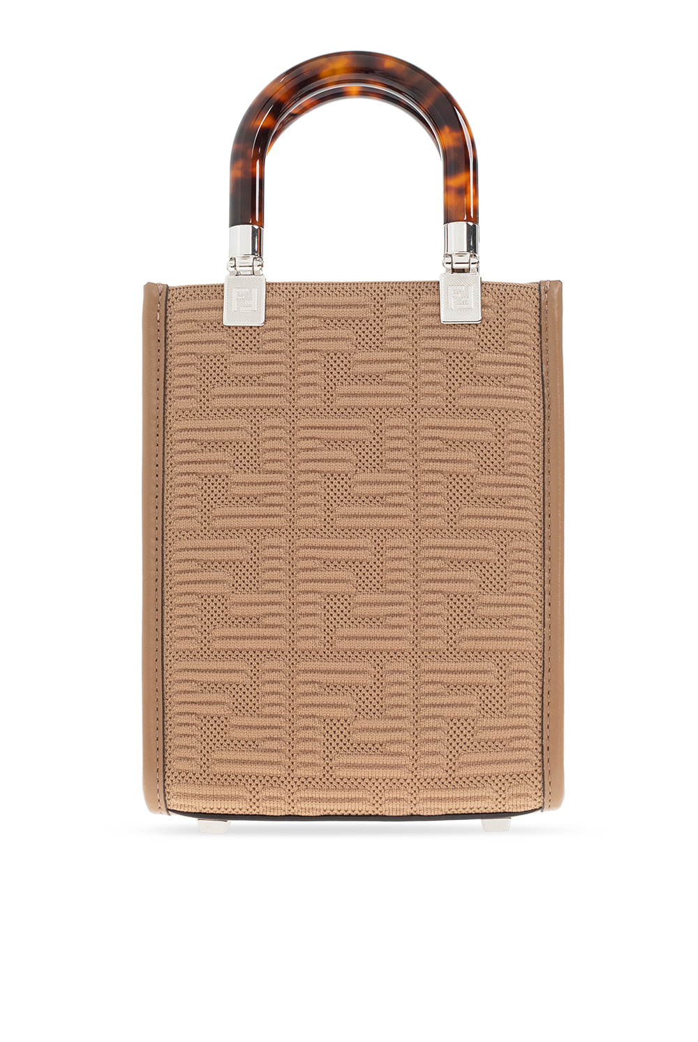Mini Buttoned Handbag- Brown