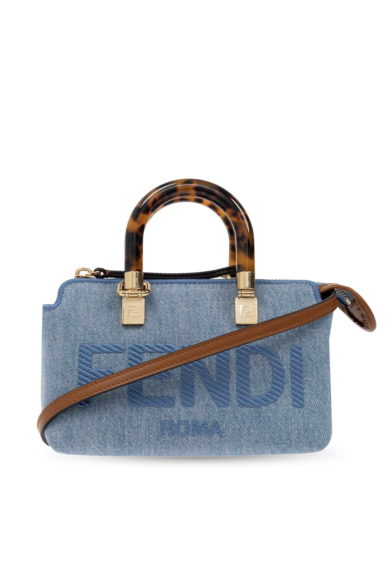 Blue ‘By The Way Mini’ denim shoulder bag Fendi - Vitkac GB