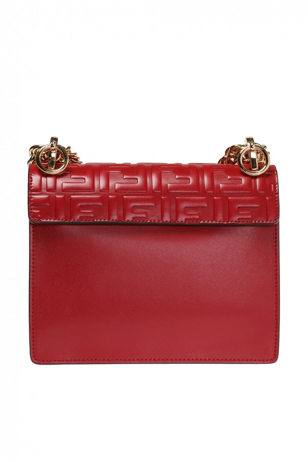 Fendi Red Shimmer Leather Mama Forever Shoulder Bag For Sale at