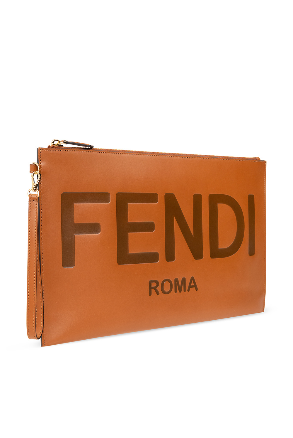 fendi milan Leather pouch with logo
