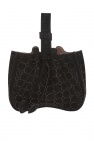 logo-print shoulder bag wooden Schwarz